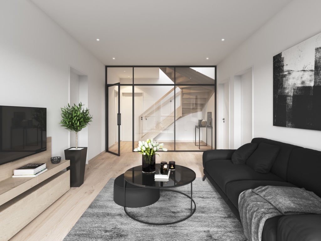 Modern living room. Render image.
